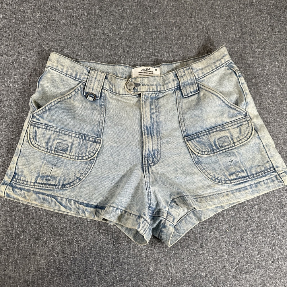 Ardene Denim Shorts Womens 11 Blue Cuffed Jean Shorts Mid Rise Casual